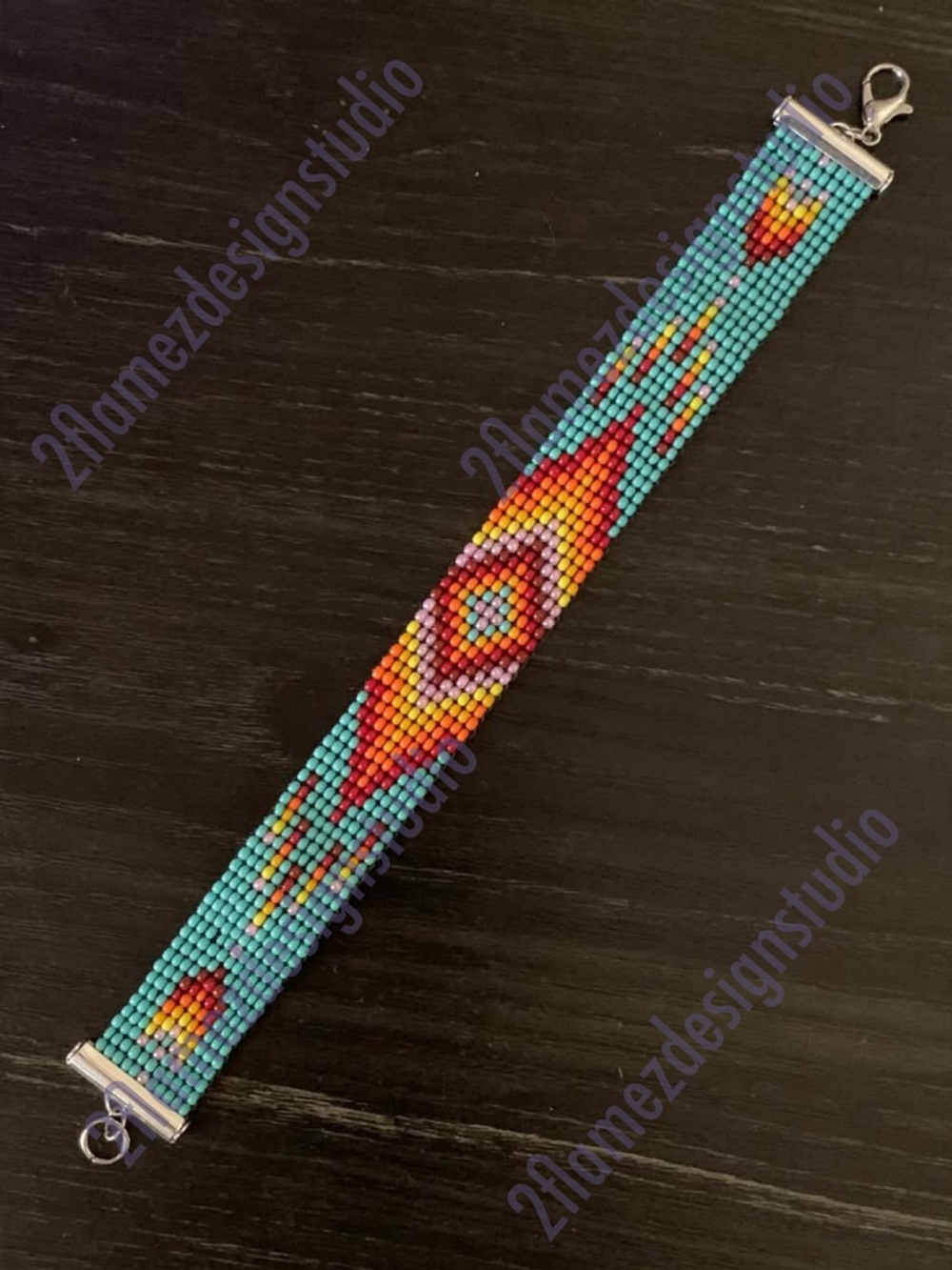 Handmade ‘Sunrise’ Seed Bead Bracelet - 7.75”